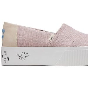 TOMS Ballet Pink Platform Boardwalk Classics